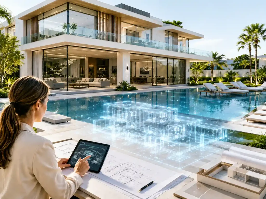 Pool side in How AI is changing Luxury home design